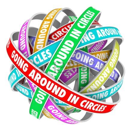19421100-the-words-going-around-in-circles-on-colorful-ribbons-stuck-in-an-endless-repetitive-circular-patter
